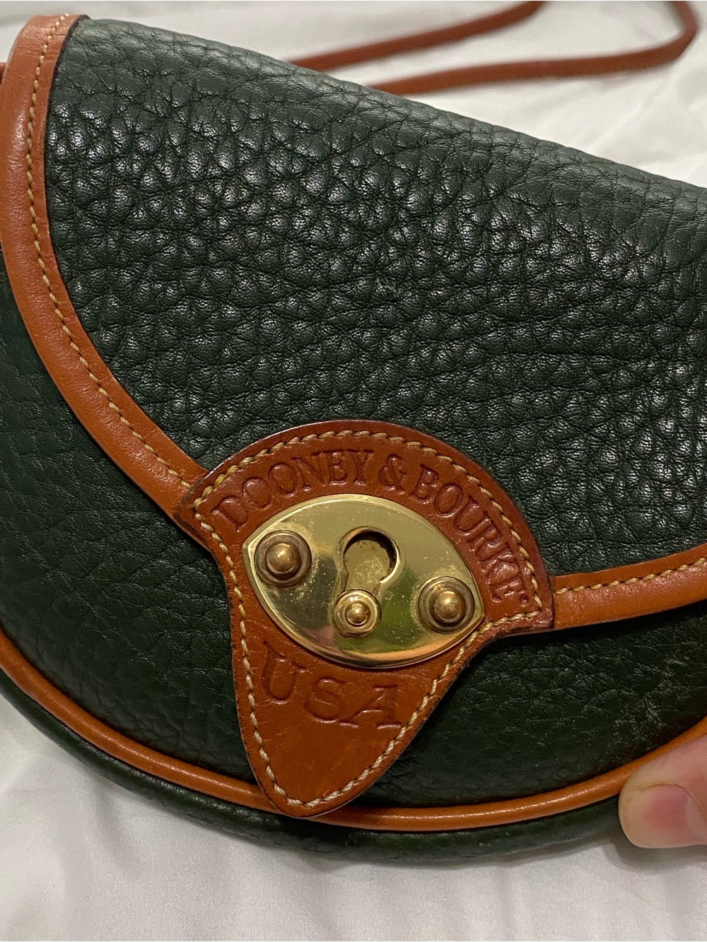 Vintage Dooney & Bourke Green Belt Bag Mini Calvary AWL - Picture 4 of 14
